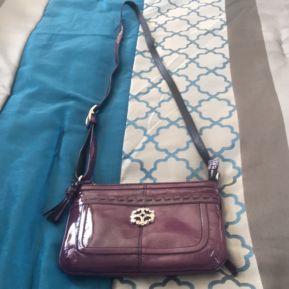 Authentic Brighton Brazos Plum Patent Crossbody